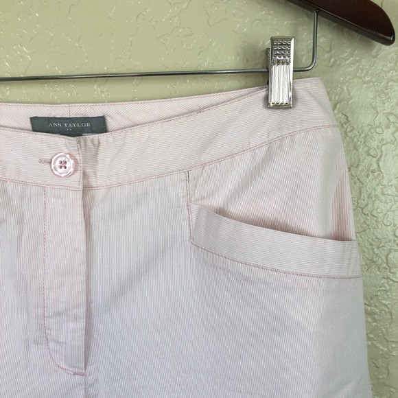 Ann Taylor blush pink pinstripe Capri Pants - Picture 3 of 7